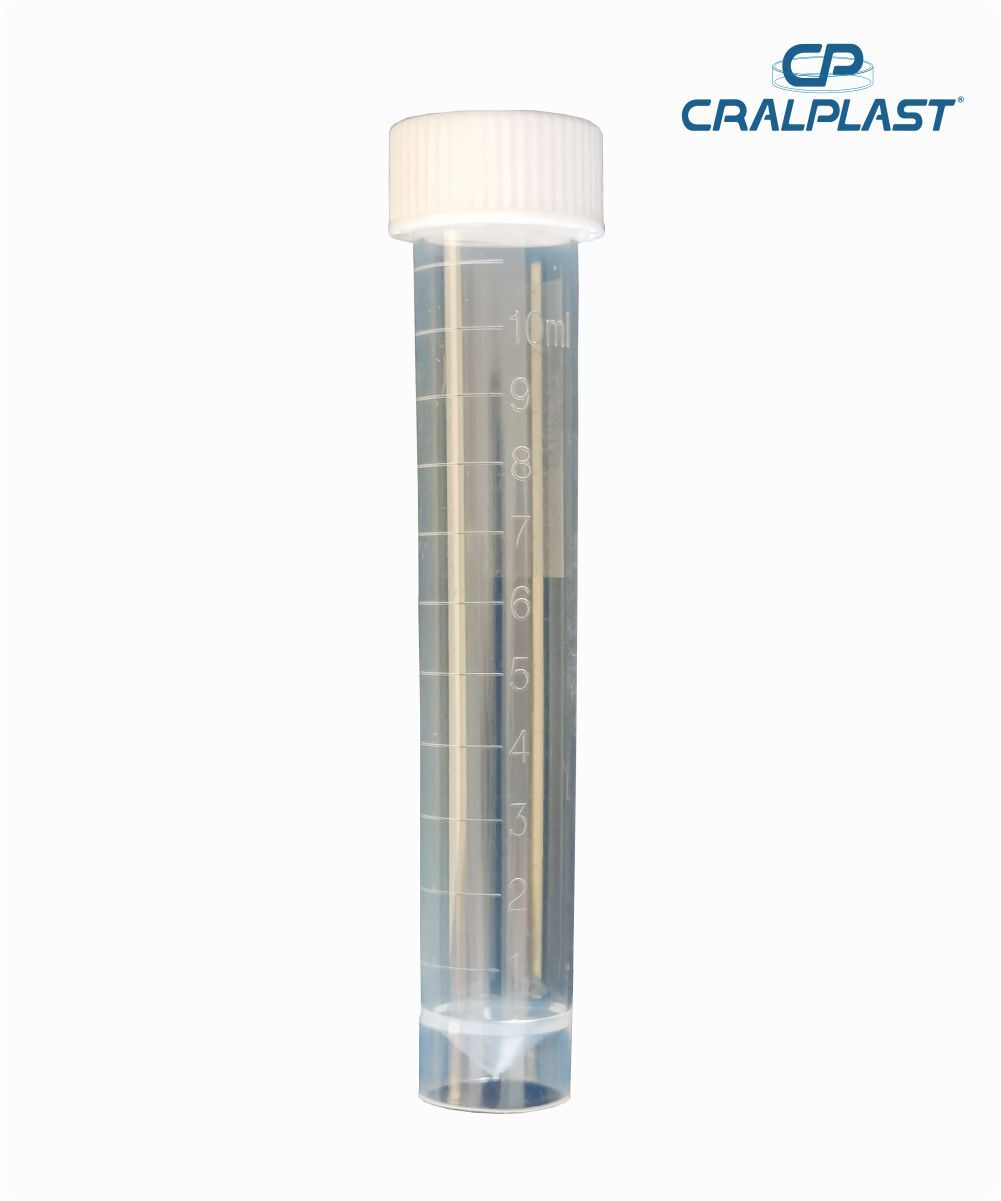 Tubo para congelamento 16mm x 95mm rosca externa graduado 10mL